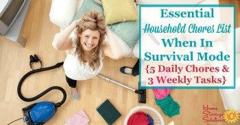 Essential household chores list when in survival mode