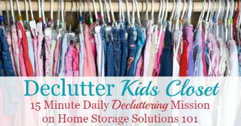 Declutter kids closet