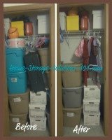 before and after kids closet organization