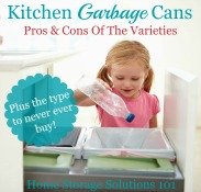 pros and cons of the different varieties of kitchen garbage cans