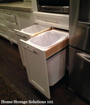 hidden kitchen trash cans