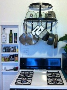 wall mounted pot rack