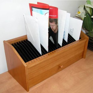 31 day slot wooden bill organizer