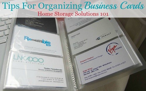 Tips for organizing business cards of service providers and repair people for use around your home or personal use {on Home Storage Solutions 101}