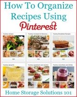 organizing recipes using Pinterest