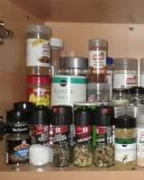 spices in cabinet