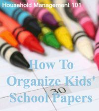 how to organize kids' school papers