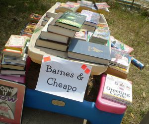 sell books at yard sale