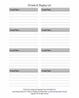 errands and shopping list template