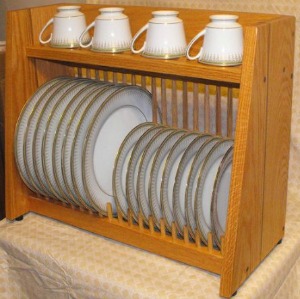 wooden plate rack