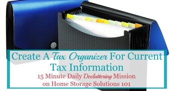 Create a tax organizer for current year's tax information