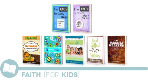 ultimate homemaking ebook bundle, faith for kids shelf