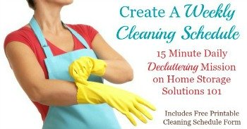How to create a weekly cleaning schedule