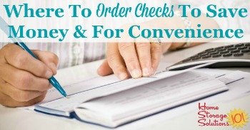 Where to order checks to save money and for convenience