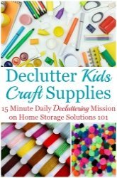 Declutter Kids Craft Supplies