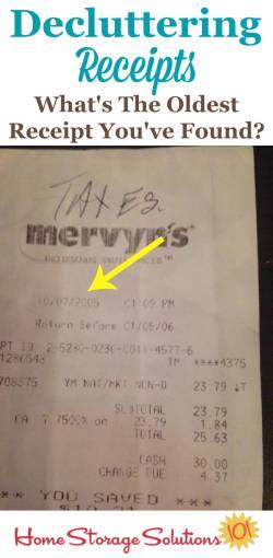 how to declutter organize receipts