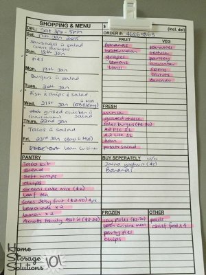 Meal planning worksheet for weekly menu planning {featured on Home Storage Solutions 101}