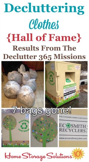 Hall of fame of Declutter 365 participants who've gotten rid of clothing clutter in their homes, and 7 reasons why it makes them feel awesome! {on Home Storage Solutions 101}