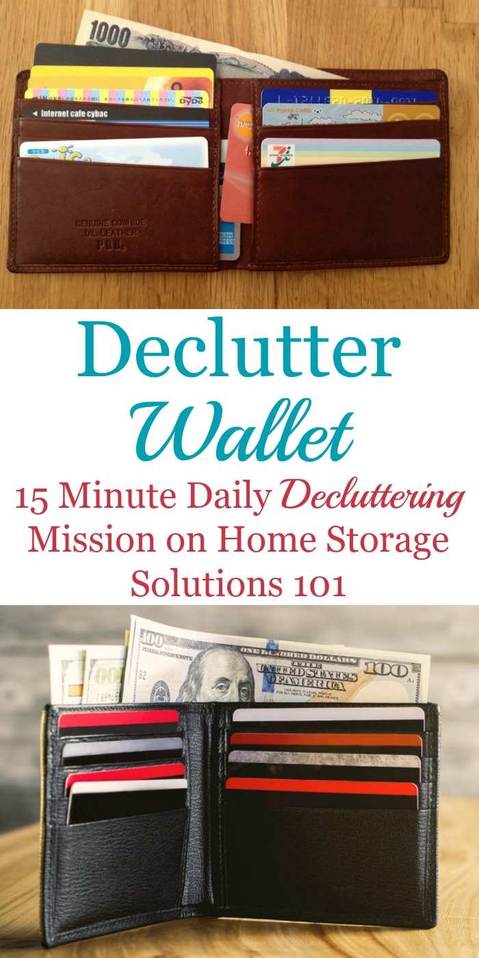 How to #declutter your wallet, including what to remove from it and what to keep {#Declutter365 mission on Home Storage Solutions 101} #decluttering