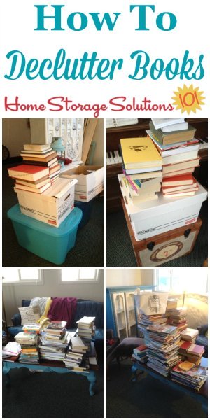 How to #declutter books from your home, including 5 questions to ask yourself {on Home Storage Solutions 101} #Declutter365 #Decluttering
