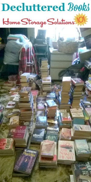 Decluttered books from a reader, Glynne, when she did the #Declutter365 mission to remove book clutter {on Home Storage Solutions 101} #Decluttering #DeclutterBooks