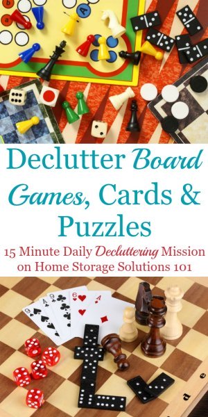How to declutter games, including board games, card games and puzzles {a #Declutter365 mission on Home Storage Solutions 101}