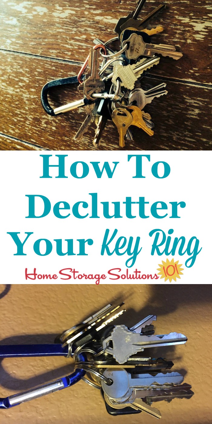 How to #declutter your key ring and loose keys around your home, to lighten what you carry around each day and not have unknown and mystery keys floating around the house {on Home Storage Solutions 101} #decluttering #Declutter365