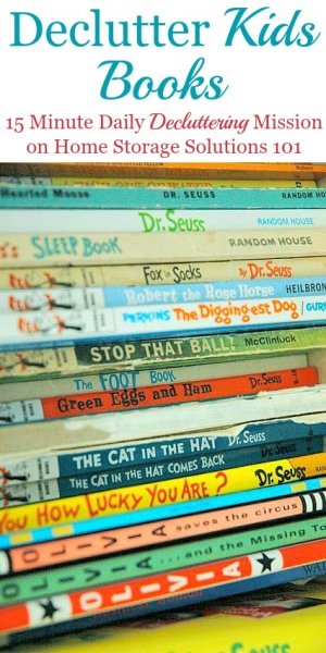 How to #declutter kids books in your home, including criteria to help you decide which books to keep and which to get rid of {on Home Storage Solutions 101} #Declutter365 #Decluttering