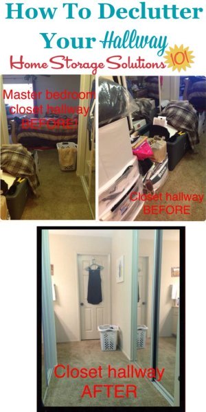 How to declutter your hallway, with before and after photos and organizing tips for this small and narrow space {on Home Storage Solutions 101}