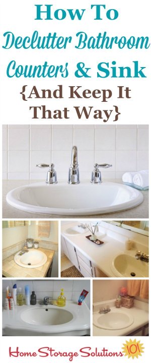 How to declutter your bathroom sink and counter, and then develop the daily habit to keep it cleared off from now on {on Home Storage Solutions 101} How to declutter your bathroom sink and counter, and then develop the daily habit to keep it cleared off from now on {on Home Storage Solutions 101}