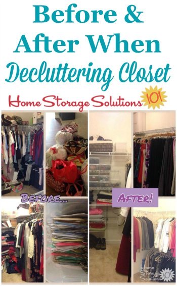 How to declutter your closet, including the amazing results once you've gotten rid of the clutter and are free to just organize the important stuff you have left {featured on Home Storage Solutions 101}