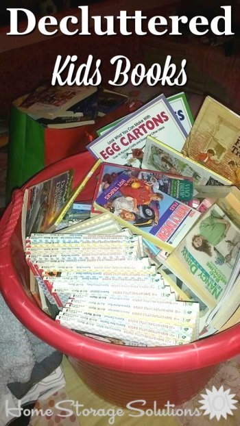 Decluttered kids books, shown by a reader, Heidi, who did this #Declutter365 mission {on Home Storage Solutions 101}