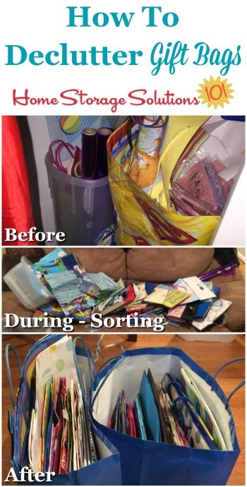 How to #declutter gift bags from your home for Christmas, other holidays, and parties and celebrations {one of the #Declutter365 missions on Home Storage Solutions 101} #Decluttering