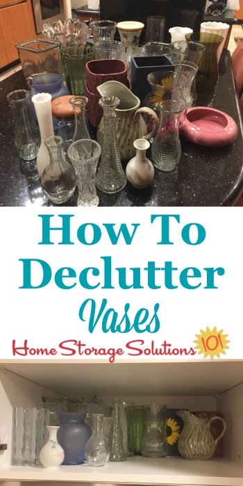 How to #declutter vases from your home, including ideas of places to donate and repurpose excess vases {on Home Storage Solutions 101} #Decluttering #ClutterFreeHome