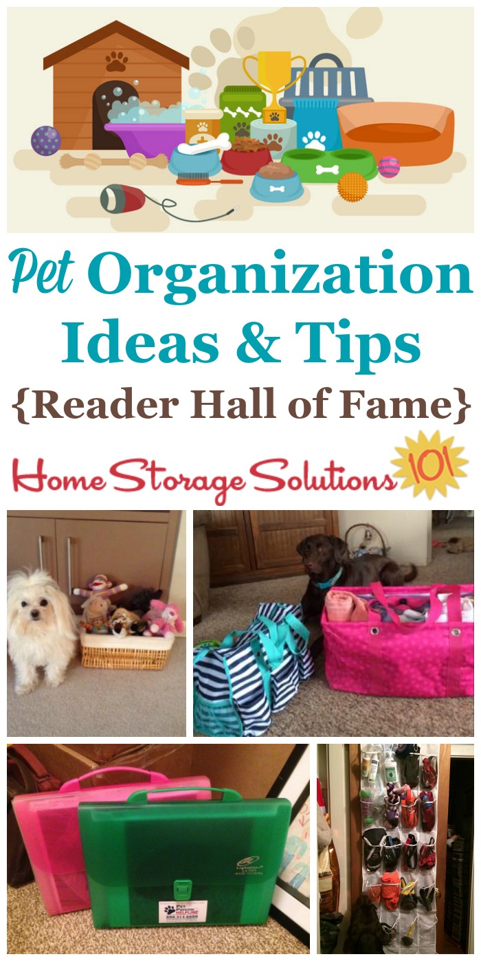 Pet organization ideas and tips to make sure all your pets supplies, toys, papers, and more are stored and organized {on Home Storage Solutions 101} #OrganizingTips #PetSupplies #OrganizedHome