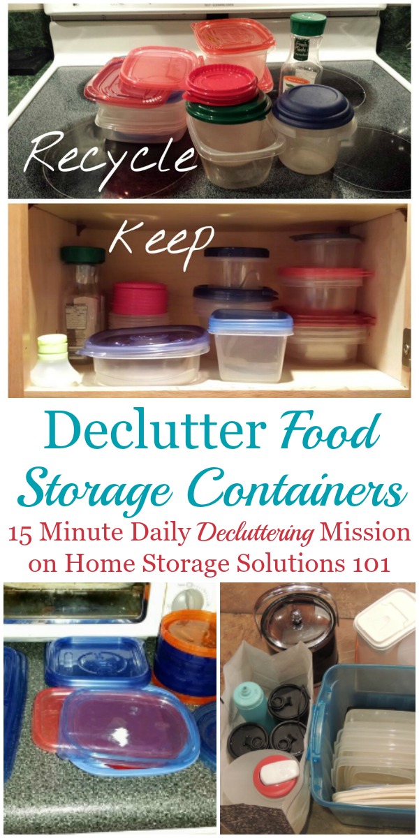 How to declutter food storage containers from your home {a #Declutter365 mission on Home Storage Solutions 101} #DeclutterKitchen #KitchenClutter