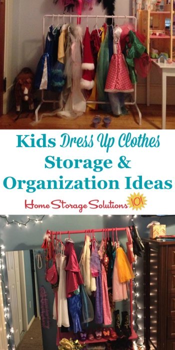 Kids dress up clothes storage and organization ideas, whether your kids have a lot of costumes or just a few {on Home Storage Solutions 101}