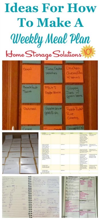 Lots of real life ideas for how to make a weekly meal plan for your household {on Home Storage Solutions 101}