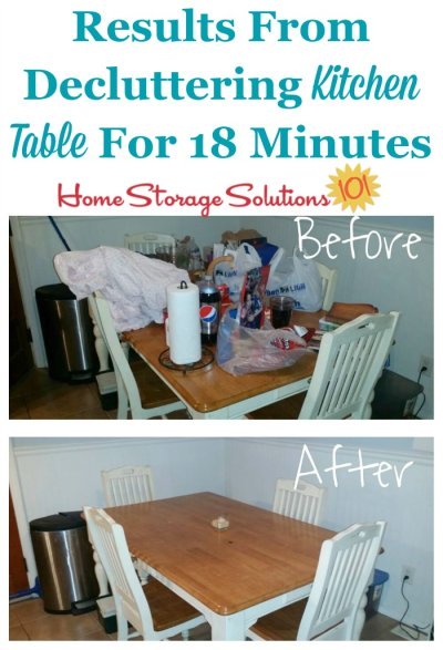 #Decluttering doesn't have to take all day, but instead you can #declutter just a few minutes at a time, like Jennifer did for her kitchen table {featured on Home Storage Solutions 101} #Declutter365