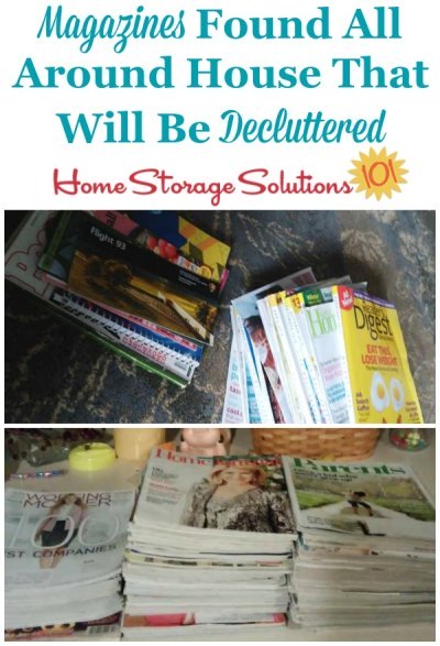 Gather up your magazines from all around your home and once you see how many you've really got it will motivate you declutter them! {featured on Home Storage Solutions 101}