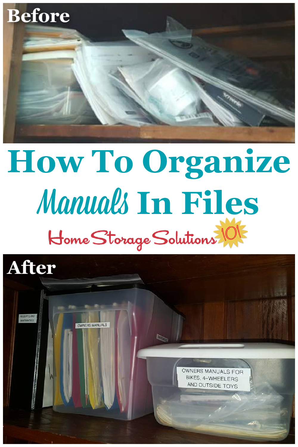 How to organize owner's manuals in files {on Home Storage Solutions 101}
