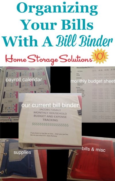 Tips for organizing your bills with a bill binder {on Home Storage Solutions 101}