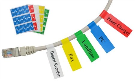 Sticker labels for cords, to help you identify what all those wires and cables are around your home {featured on Home Storage Solutions 101}