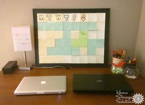 Aimee's post it note message center {featured on Home Storage Solutions 101}