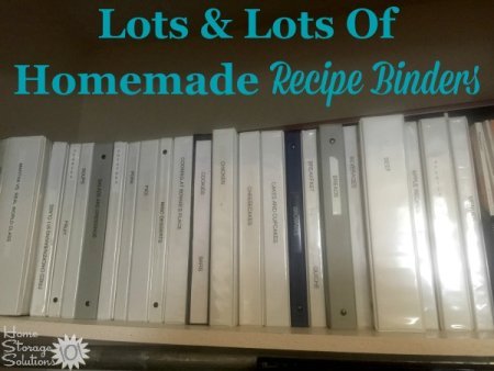 Lots and lots of homemade recipe binders for lots of different categories of recipes {featured on Home Storage Solutions 101}