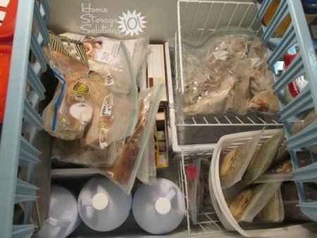 Using containers to organize your chest freezer (featured on Home Storage Solutions 101}