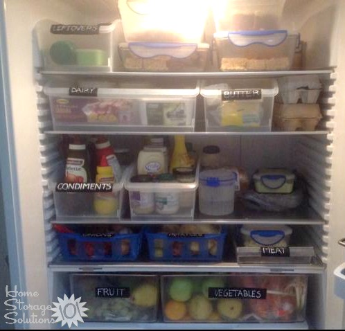 Use containers and labels to help organize your refrigerator {featured on Home Storage Solutions 101}
