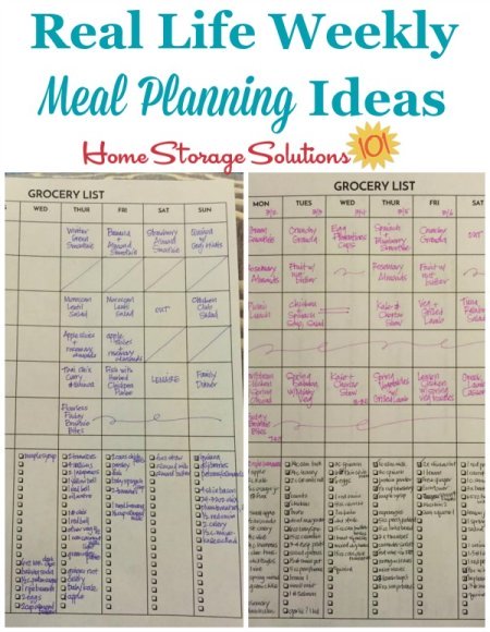 Real life ideas for weekly meal planning {featured on Home Storage Solutions 101}