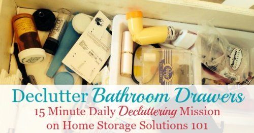 How to declutter bathroom drawers, plus lots of before and after photos to get you inspired to tackle this job in your own home {on Home Storage Solutions 101}