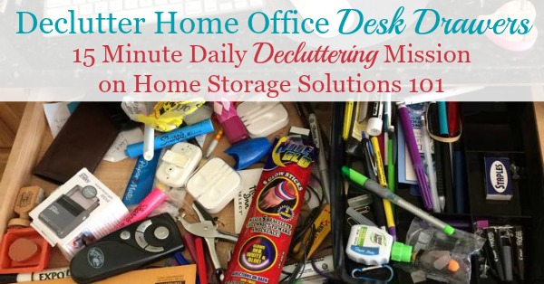 How to declutter desk drawers in your home office to get rid of the clutter and make your paperwork tasks easier in the future {on Home Storage Solutions 101} How to declutter desk drawers in your home office to get rid of the clutter and make your paperwork tasks easier in the future {on Home Storage Solutions 101}